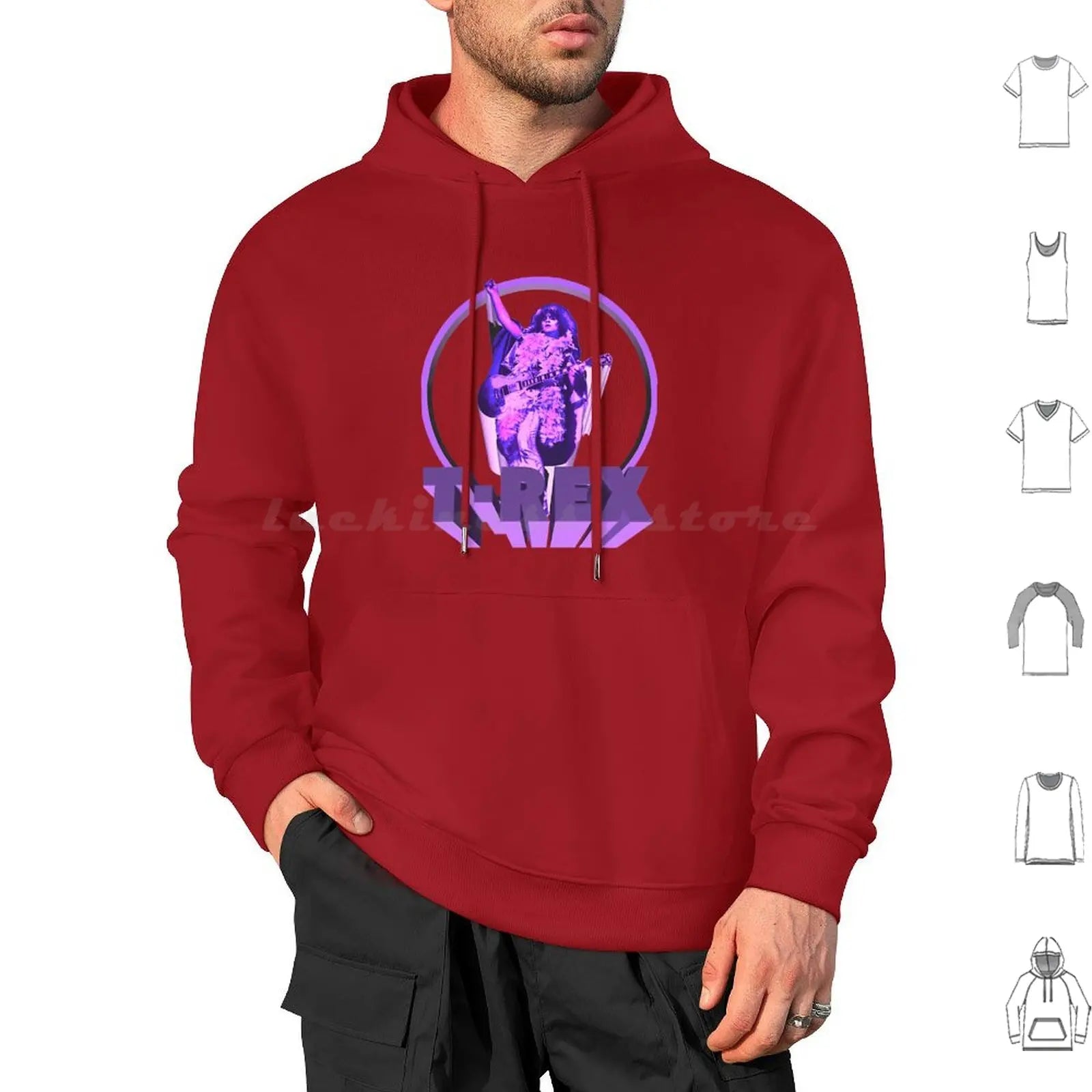 T-Rex Classic Hoodie Cotton Long Sleeve T Rex Marc Bolan Music Bolan Glam Marc 70s Trex 1970s Pop Band Bowie Rex Glitter