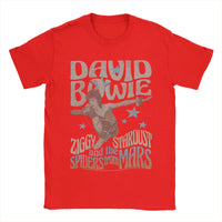David Bowie Ziggy Stardust and The Spiders from Mars T Shirt Men Round Collar  Tees Short Sleeve Clothes Plus Size
