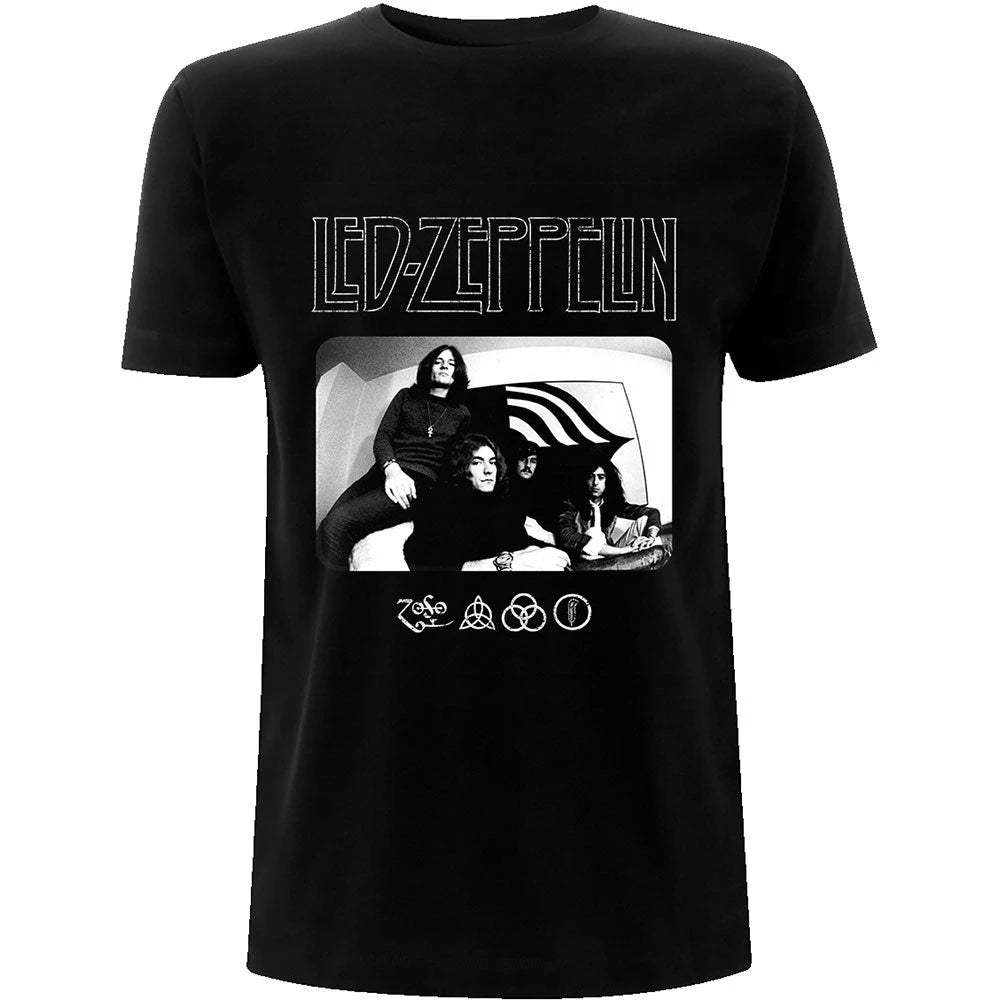 LZII Searchlights Led Zeppelin Band T-Shirt Cotton Graphic Tee Men Women Summer Streetwear
