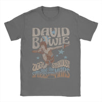 David Bowie Ziggy Stardust and The Spiders from Mars T Shirt Men Round Collar  Tees Short Sleeve Clothes Plus Size