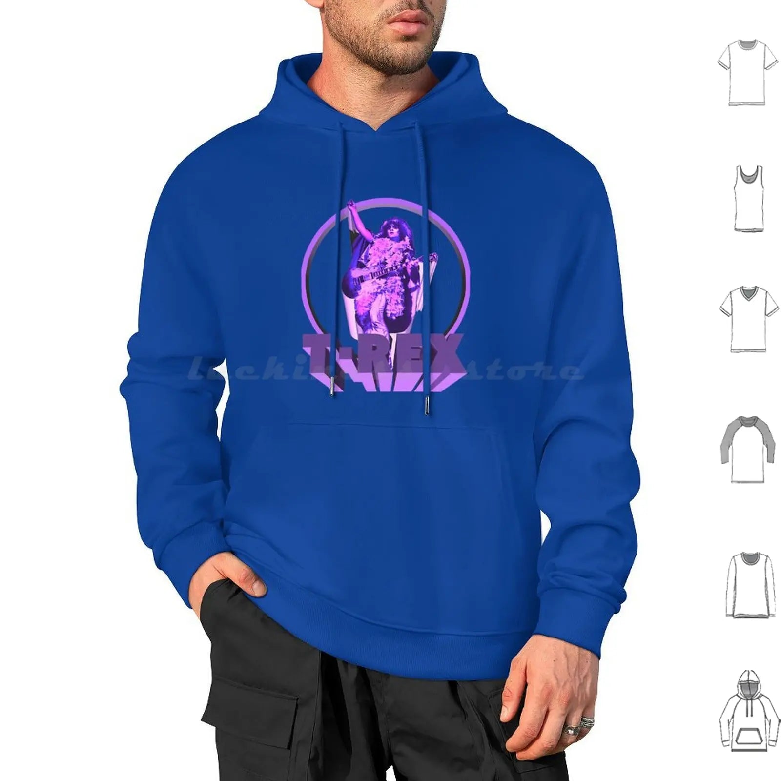 T-Rex Classic Hoodie Cotton Long Sleeve T Rex Marc Bolan Music Bolan Glam Marc 70s Trex 1970s Pop Band Bowie Rex Glitter
