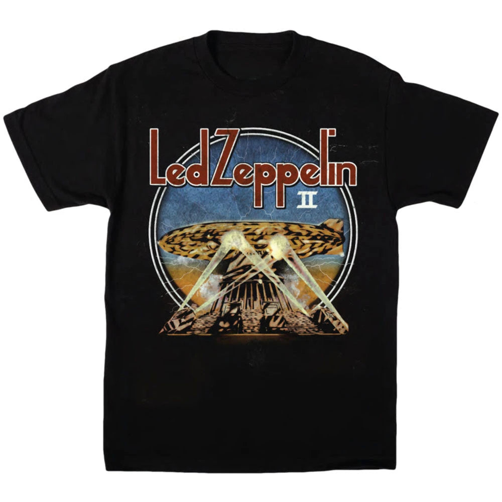 LZII Searchlights Led Zeppelin Band T-Shirt Cotton Graphic Tee Men Women Summer Streetwear