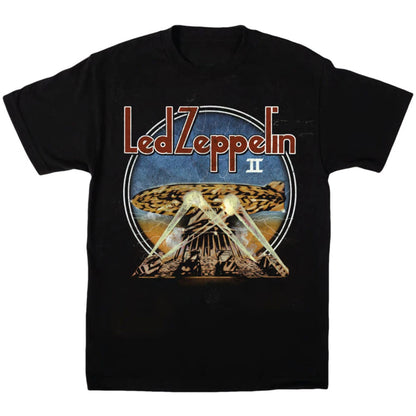 LZII Searchlights Led Zeppelin Band T-Shirt Cotton Graphic Tee Men Women Summer Streetwear