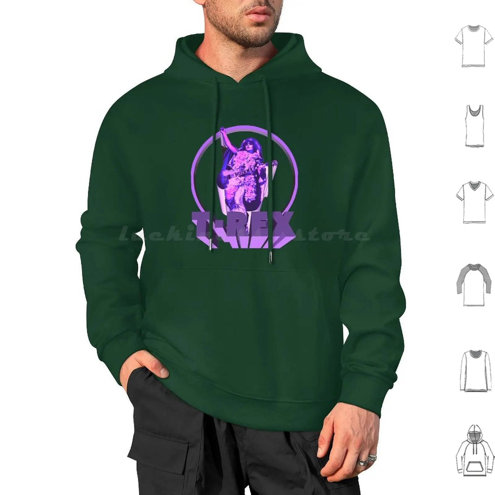 T-Rex Classic Hoodie Cotton Long Sleeve T Rex Marc Bolan Music Bolan Glam Marc 70s Trex 1970s Pop Band Bowie Rex Glitter