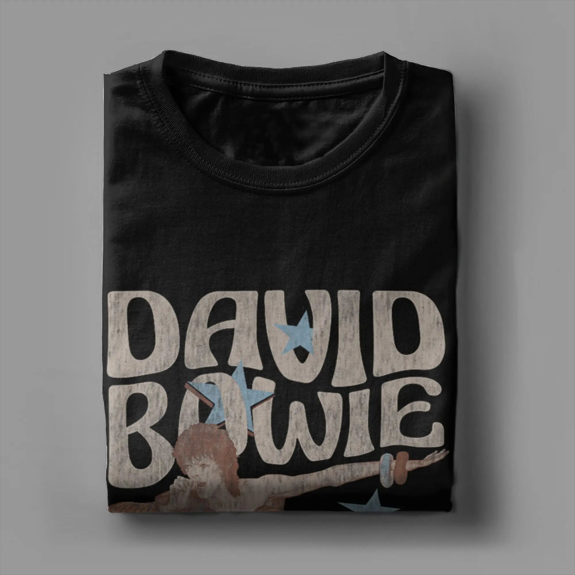 David Bowie Ziggy Stardust and The Spiders from Mars T Shirt Men Round Collar  Tees Short Sleeve Clothes Plus Size