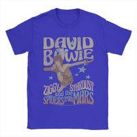 David Bowie Ziggy Stardust and The Spiders from Mars T Shirt Men Round Collar  Tees Short Sleeve Clothes Plus Size